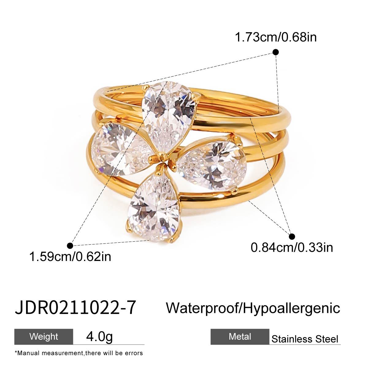 Wide Layered Zircon Ring — ring, view 3