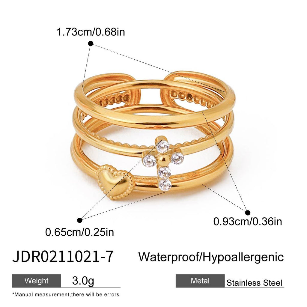 Wide Layered Zircon Ring — ring, view 4