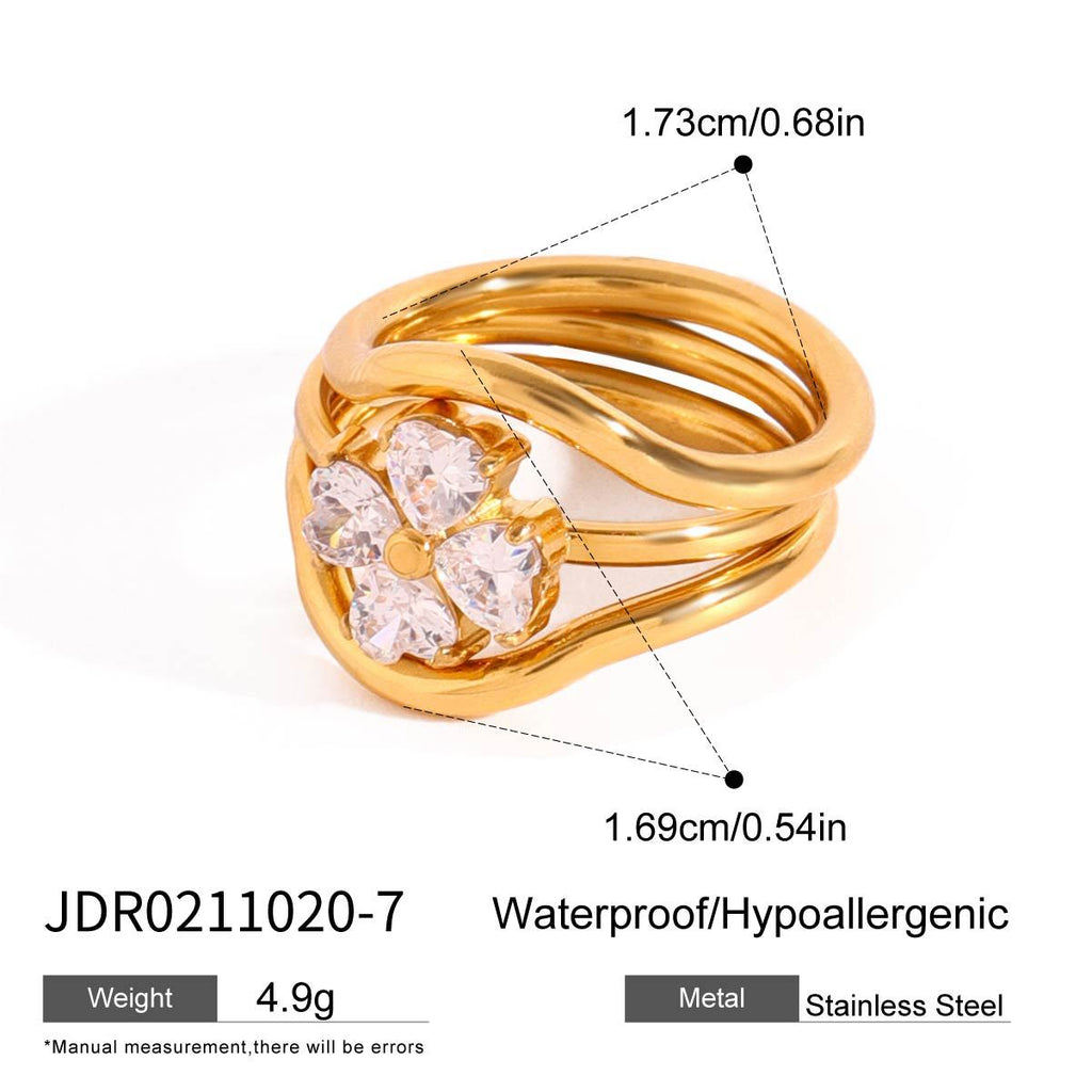 Wide Layered Zircon Ring — ring, view 5