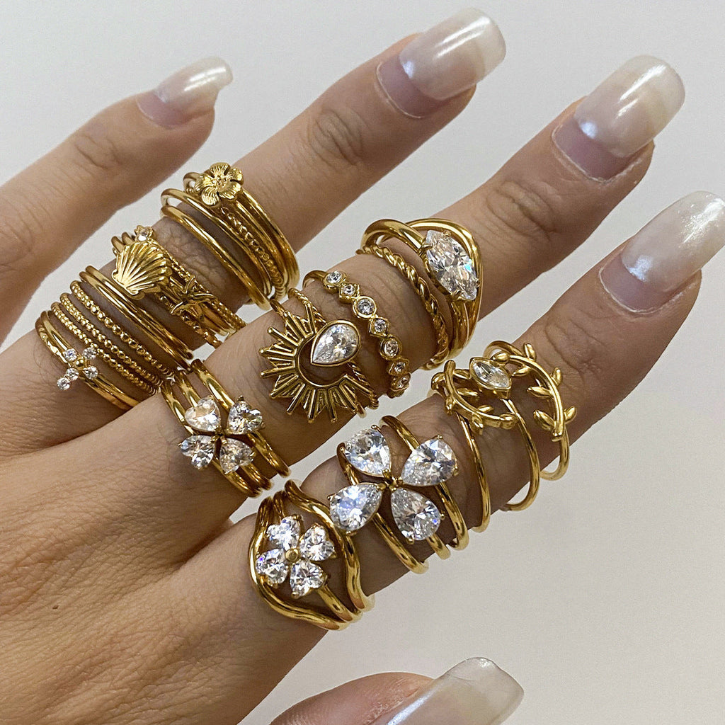 Wide Layered Zircon Ring — ring, view 12