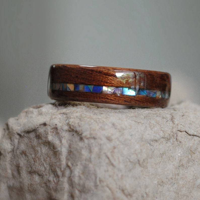 Chunky Resin Band Ring — brown ring, view 2