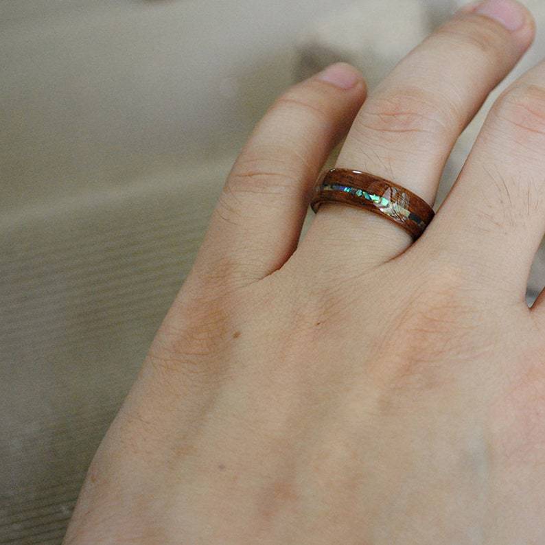 Chunky Resin Band Ring — brown ring, view 3
