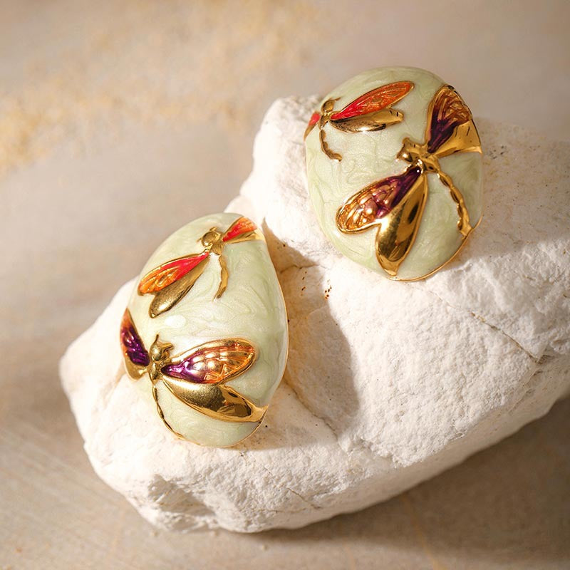 Dragonfly Enamel Steel Studs — earrings, view 12