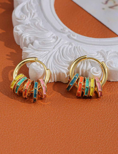 Colourful Enamel Hoop Earrings — colorful earrings