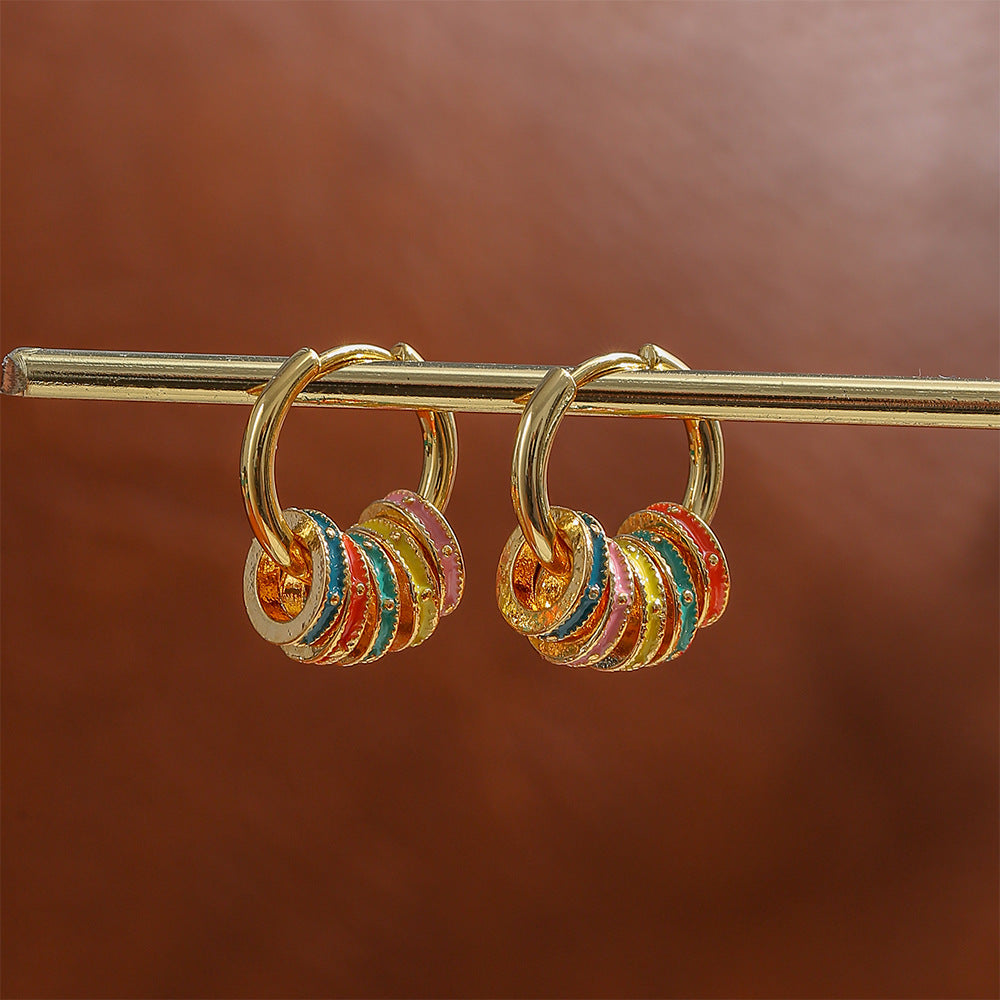 Colourful Enamel Hoop Earrings — colorful earrings, view 4