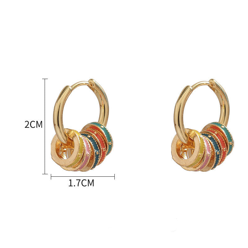 Colourful Enamel Hoop Earrings — colorful earrings, view 5