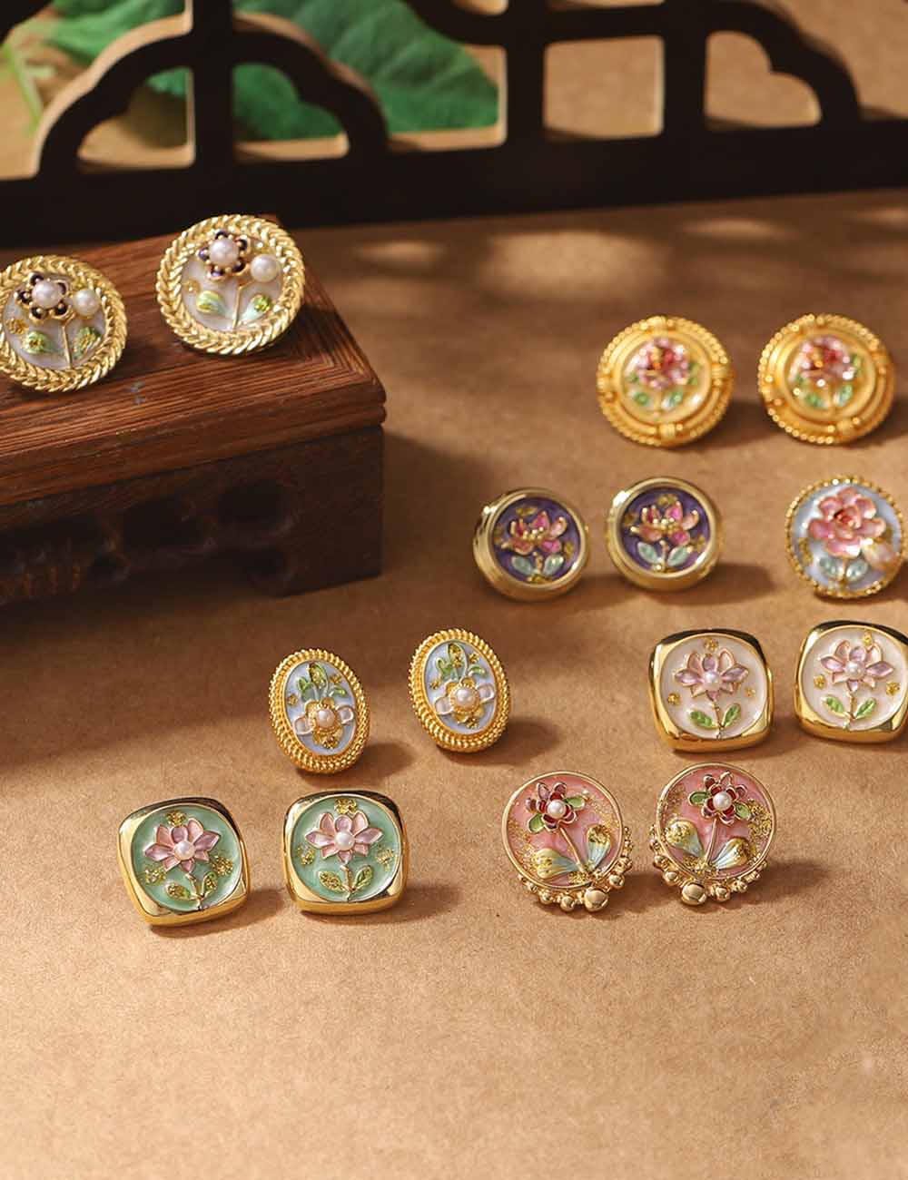 Floral Pearl Stud Earrings — earrings