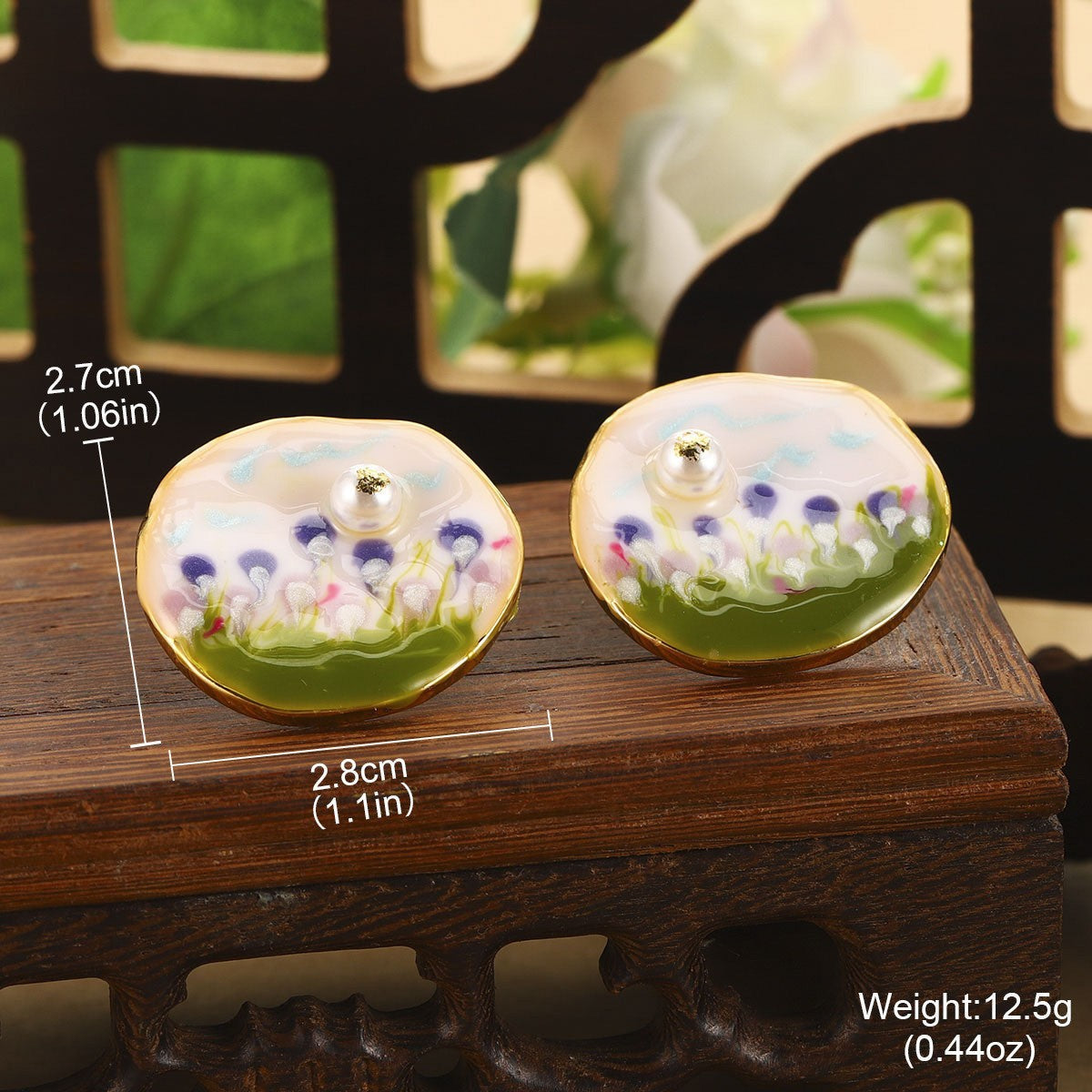 Floral Pearl Stud Earrings — earrings, view 11
