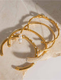 Pearl Open Bangle Bracelet — bracelet