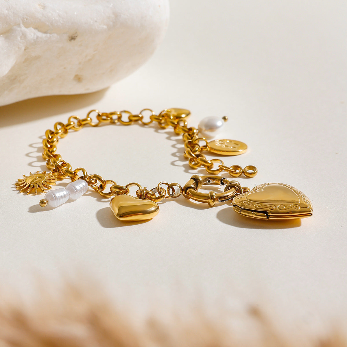 Heart Pendant Tassel Bracelet — bracelet, view 5