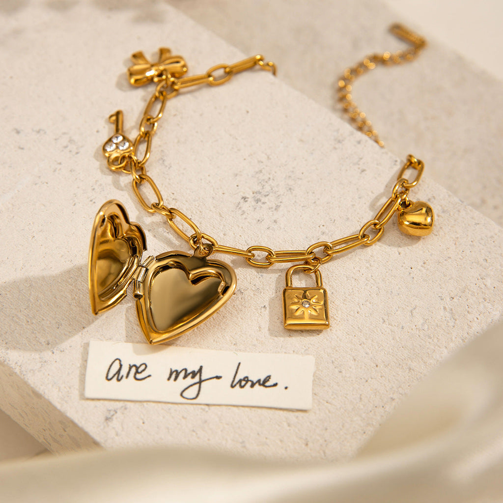 Heart Pendant Tassel Bracelet — bracelet, view 11