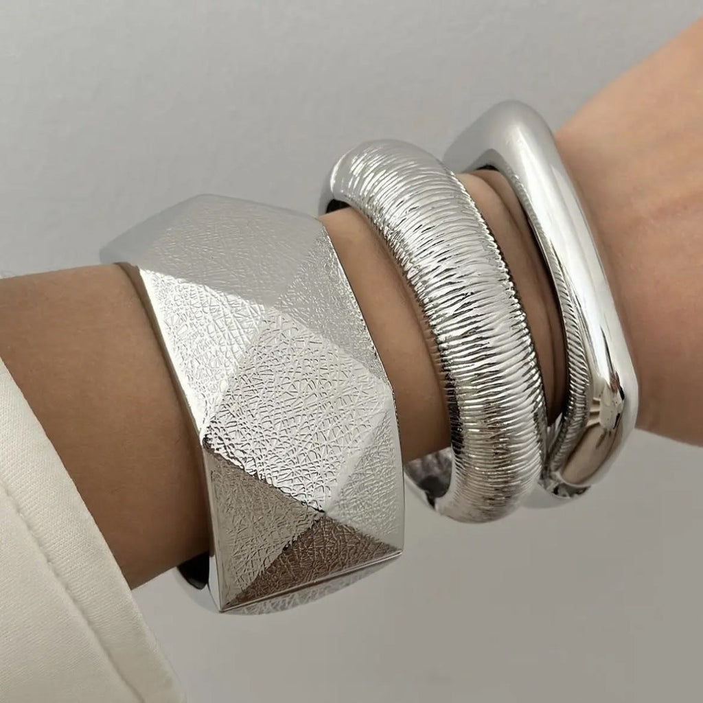 Chunky Wide Statement Bangle — bracelet, view 3
