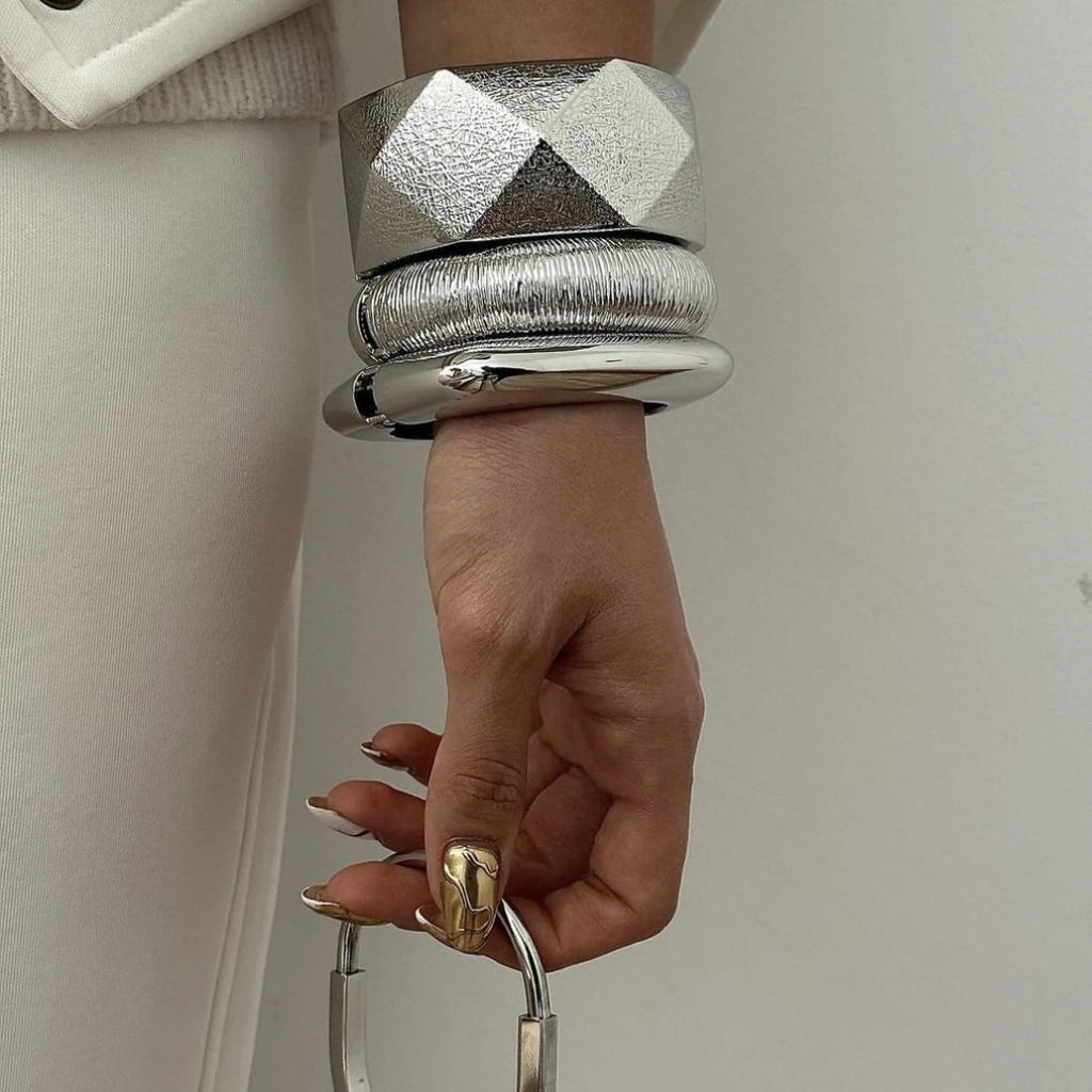 Chunky Wide Statement Bangle — bracelet, view 4