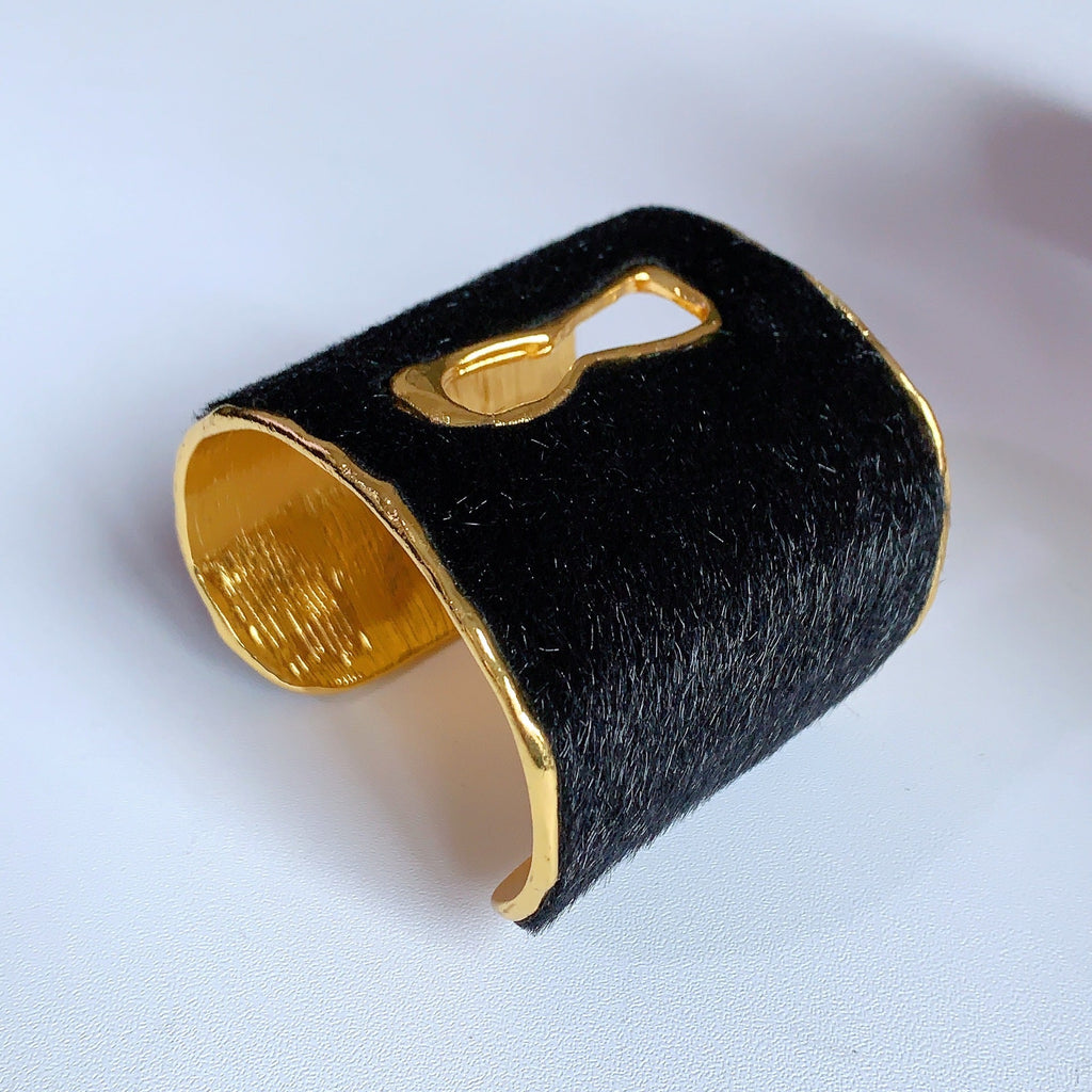 Leopard Print Wide Open Cuff — bracelet, view 12