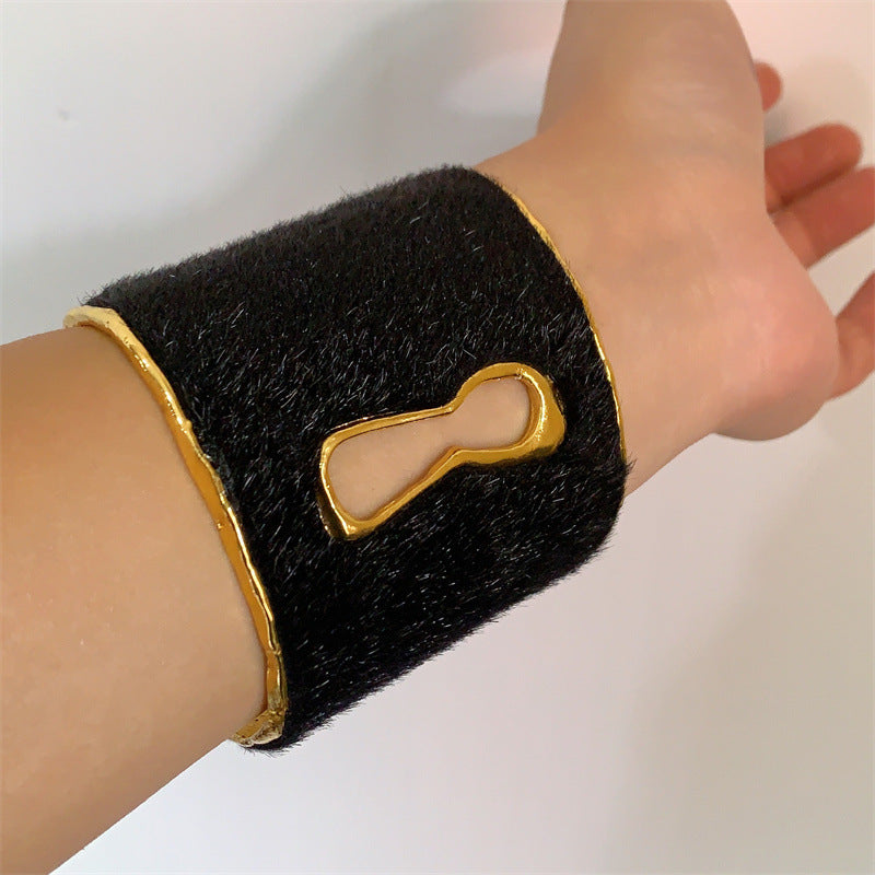 Leopard Print Wide Open Cuff — bracelet, view 13