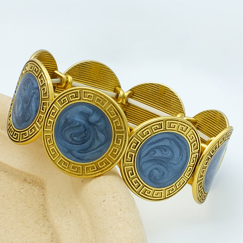 Enamel Round Stretch Bangle — bracelet, view 4