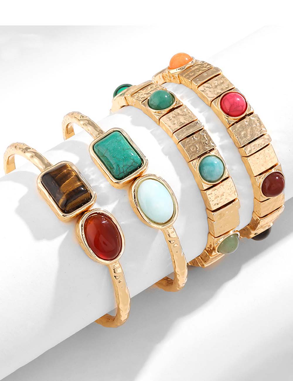 Tiger Eye Double-Layer Cuff — bracelet