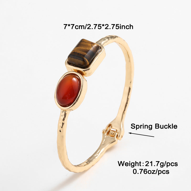Tiger Eye Double-Layer Cuff — bracelet, view 9