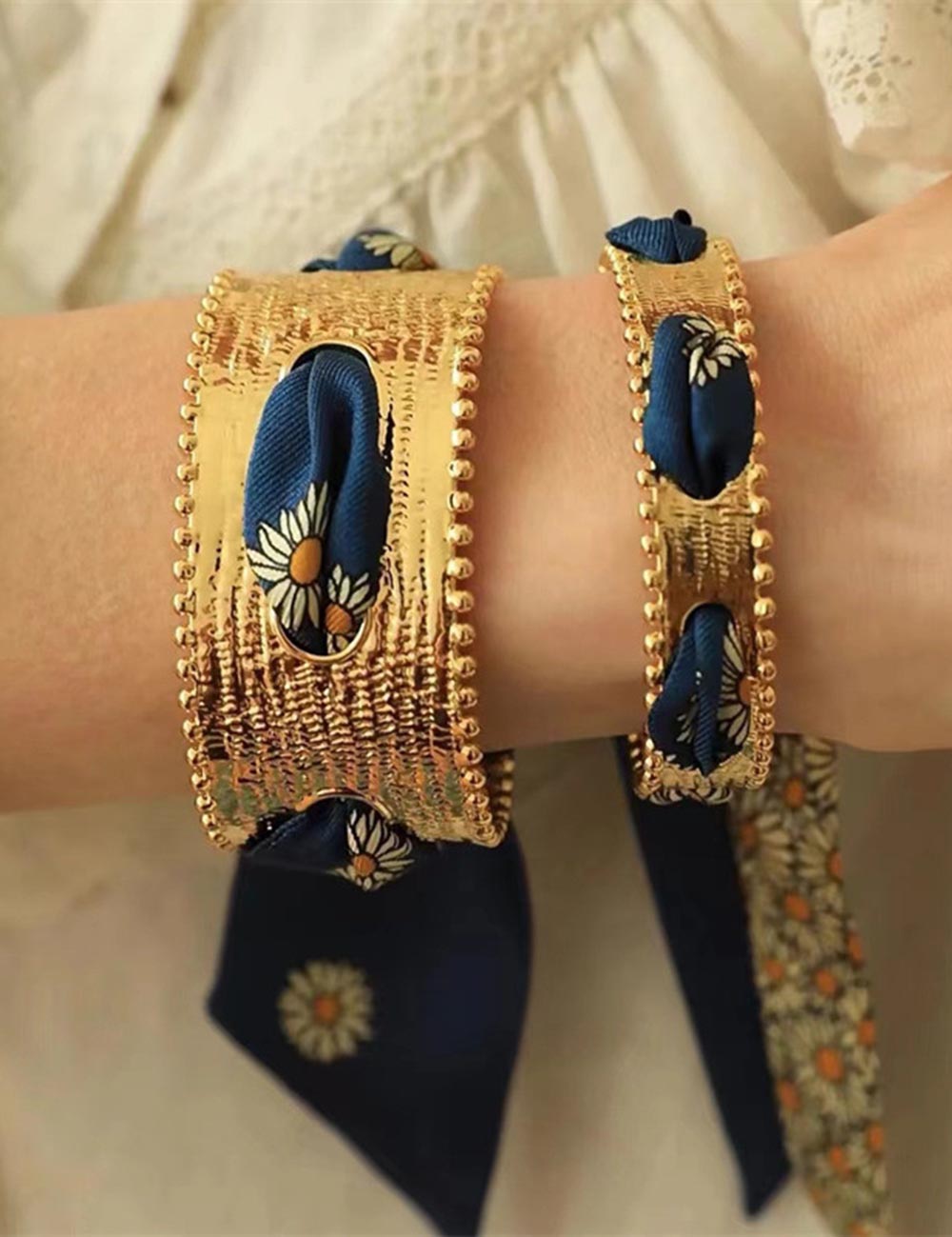 Matte Gold Scarf Bangle Bracelet — bracelet