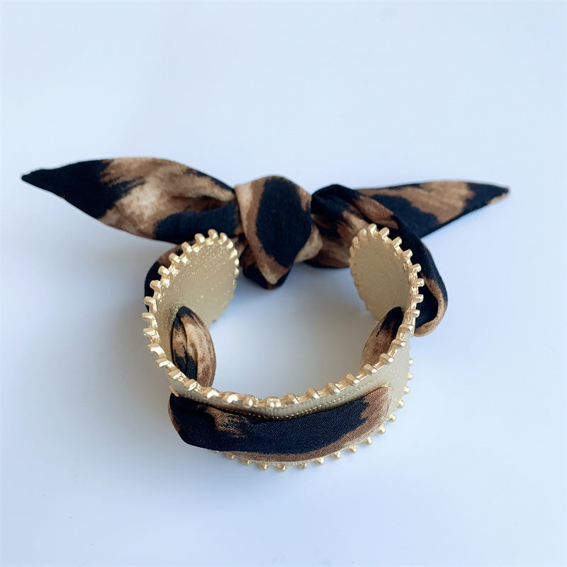 Matte Gold Scarf Bangle Bracelet — bracelet, view 5