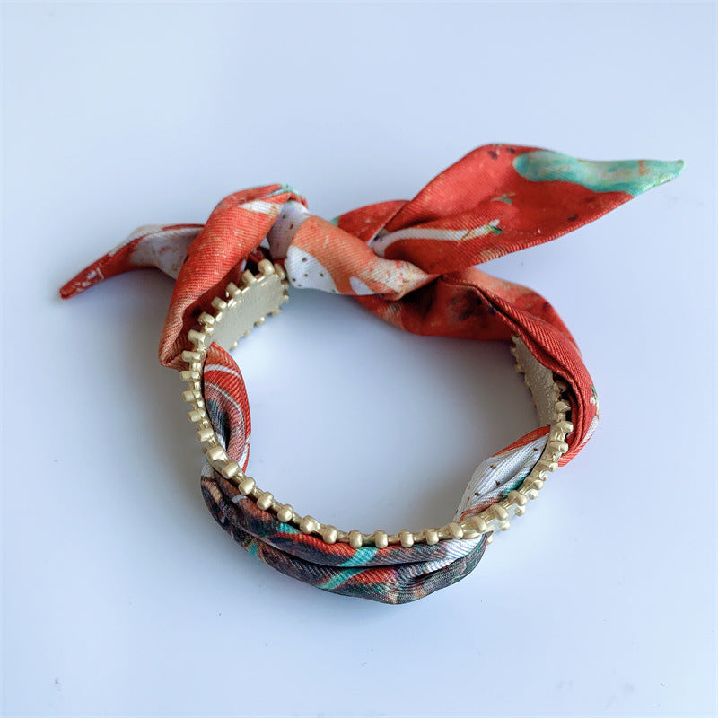 Matte Gold Scarf Bangle Bracelet — bracelet, view 7