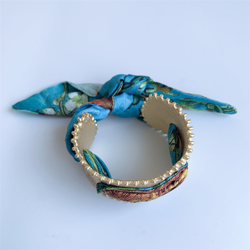 Matte Gold Scarf Bangle Bracelet — bracelet, view 10