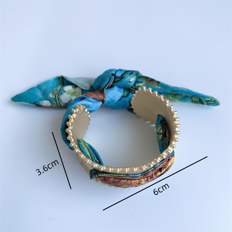 Matte Gold Scarf Bangle Bracelet — bracelet, view 11