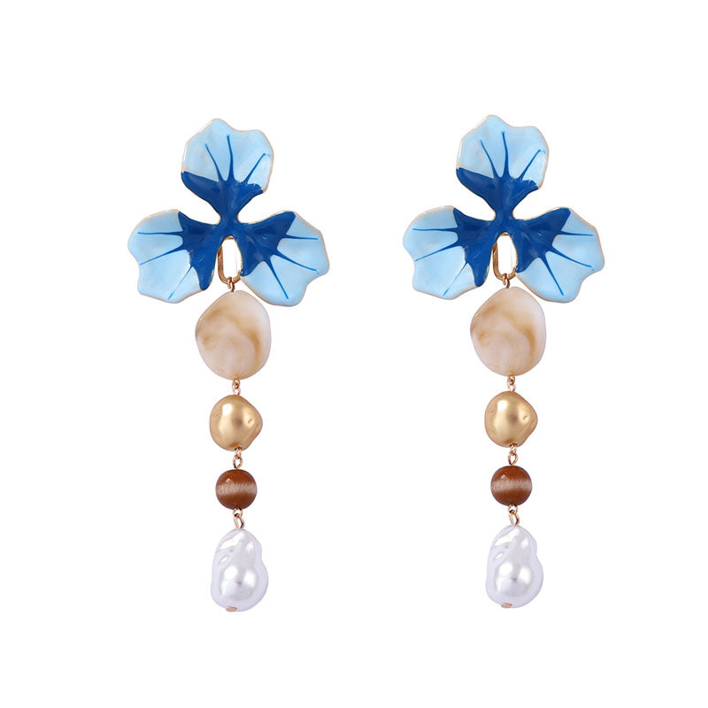 Enamel Flower Y-Shaped Necklace — necklace, view 11