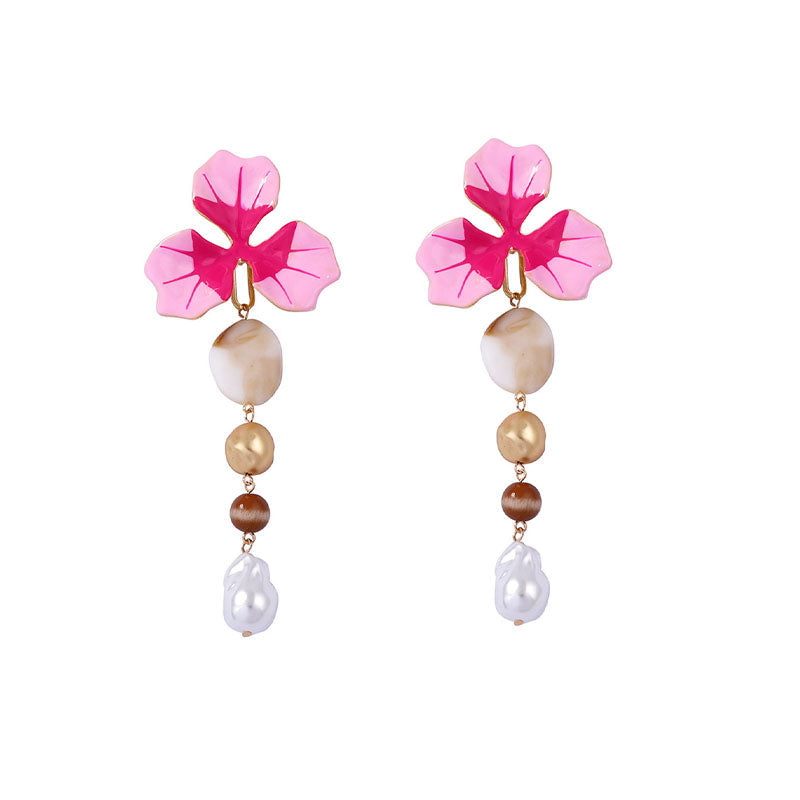 Enamel Flower Y-Shaped Necklace — necklace, view 12