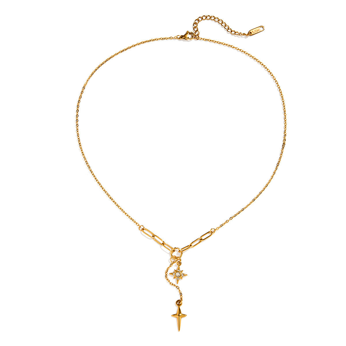Star And Heart Charm Necklace — necklace, view 6