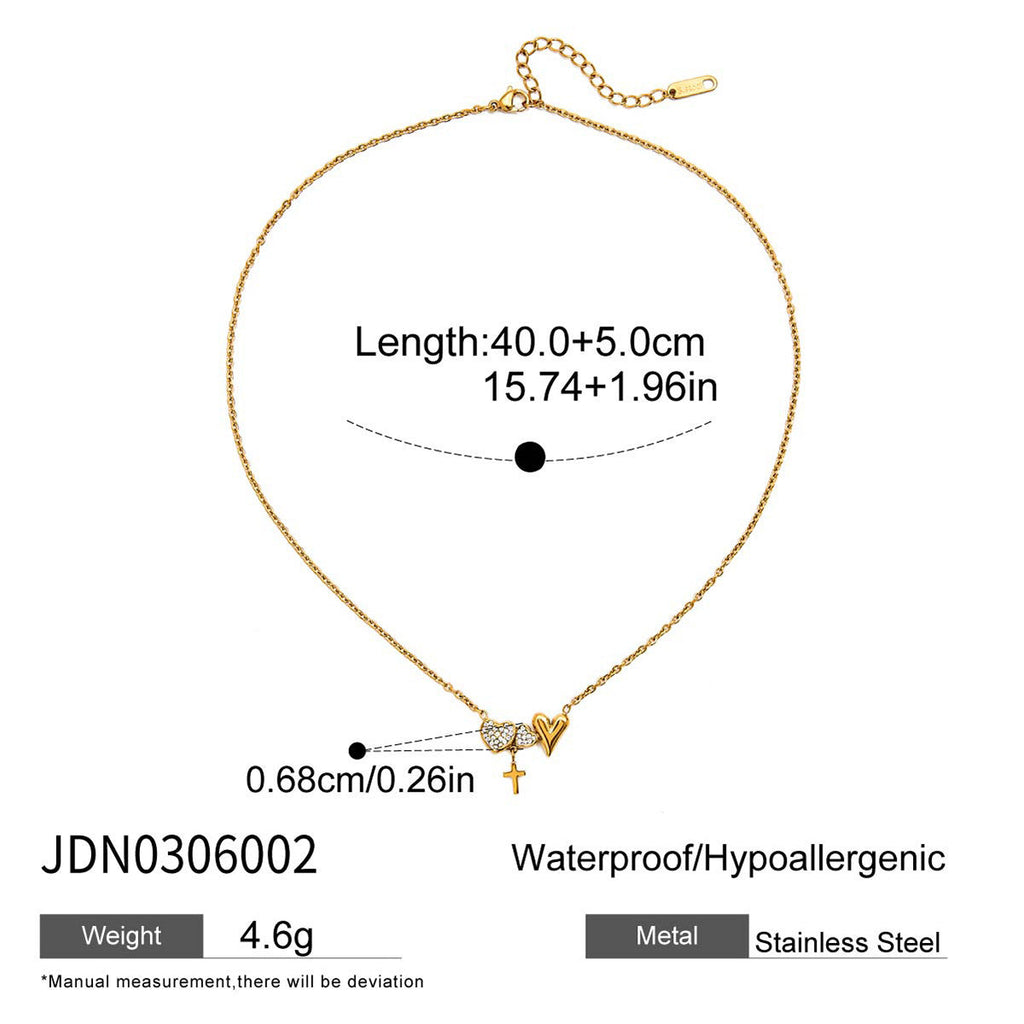Star And Heart Charm Necklace — necklace, view 10
