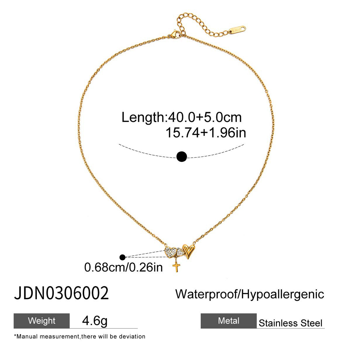 Star And Heart Charm Necklace — necklace, view 10