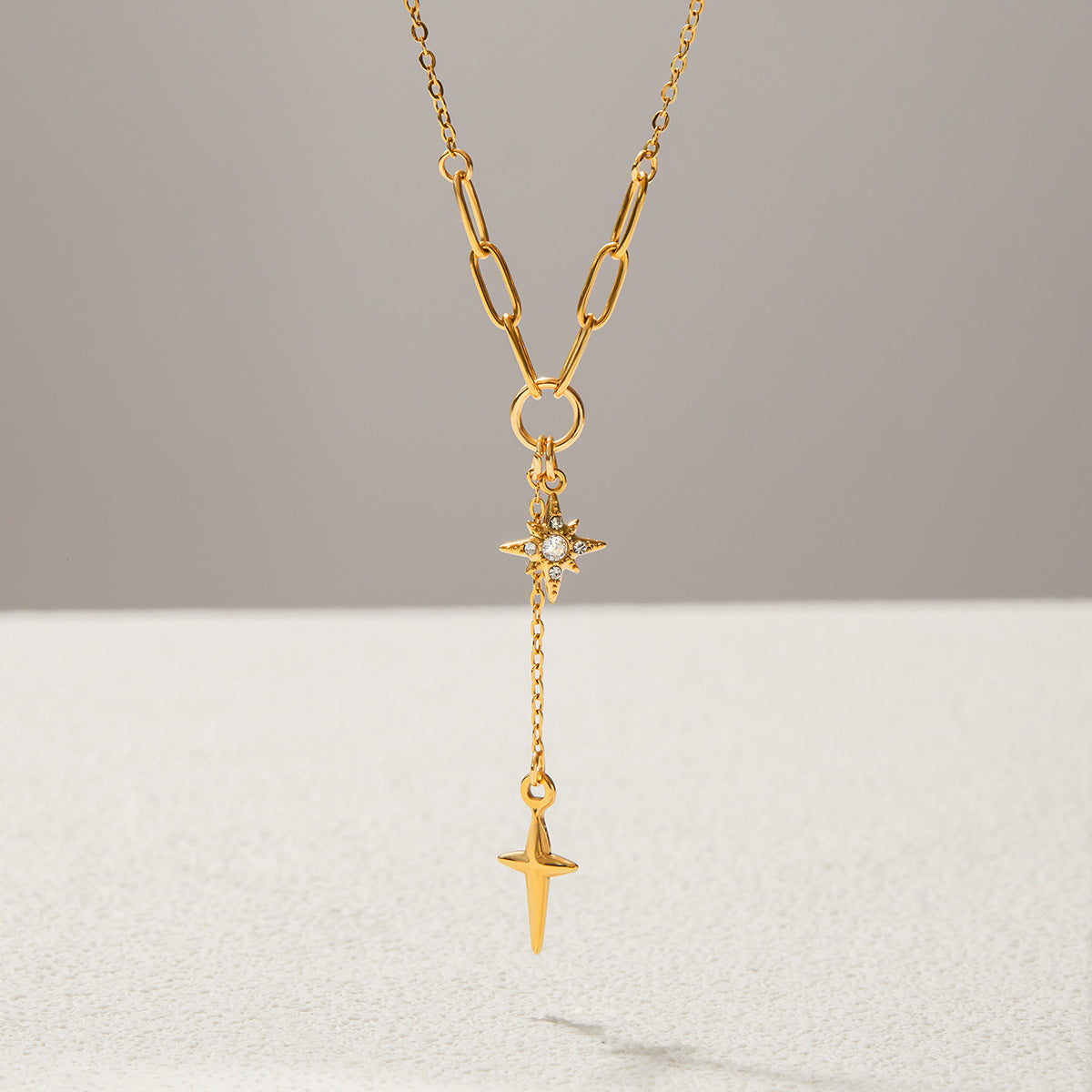 Star And Heart Charm Necklace — necklace, view 13