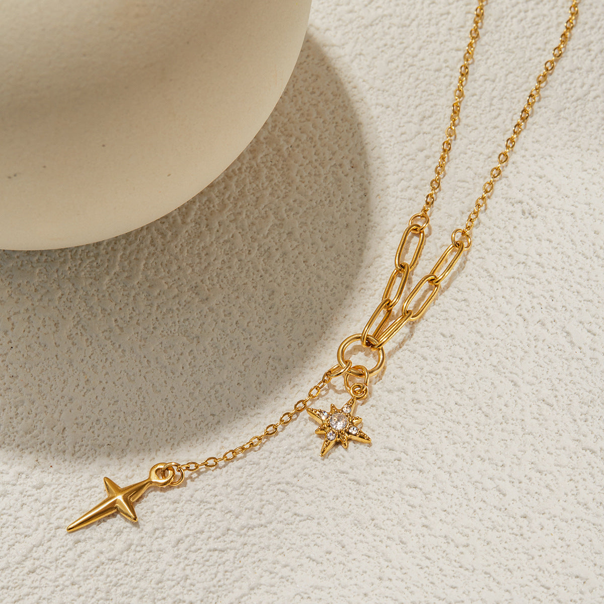 Star And Heart Charm Necklace — necklace, view 14