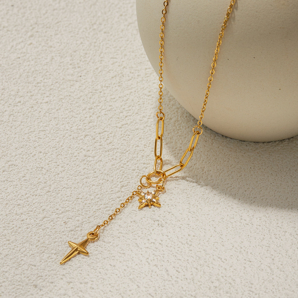 Star And Heart Charm Necklace — necklace, view 15