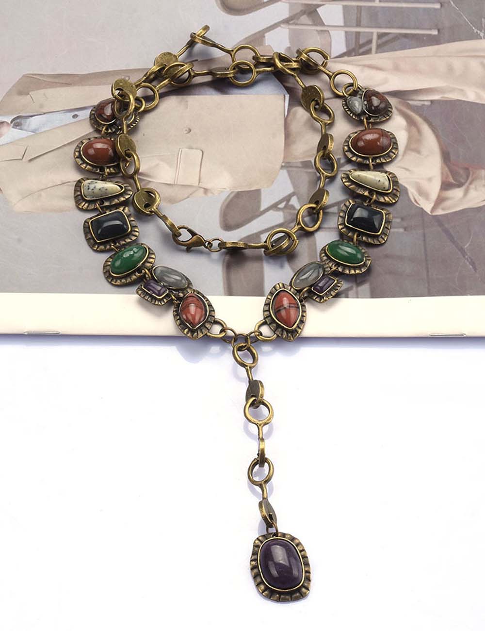 Colourful Pendant Statement Necklace — colorful necklace, view 2