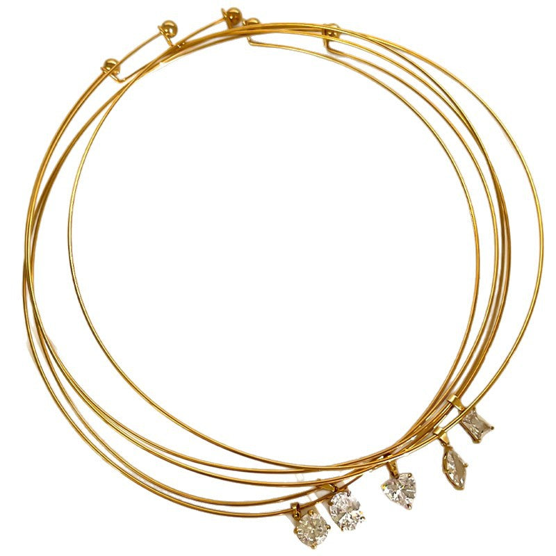 Sparkling Zircon Shape Choker — necklace, view 5