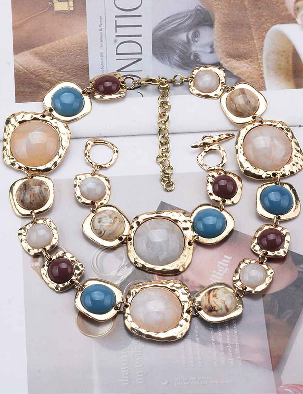 Geometric Bead Chain Bracelet — bracelet, view 2
