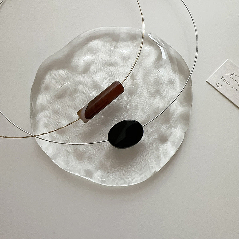 Resin Pendant Choker Necklace — necklace, view 4