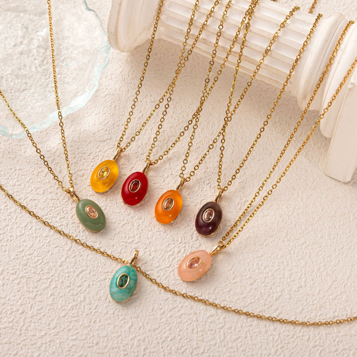 Waterdrop Pendant Chain Necklace — necklace, view 3