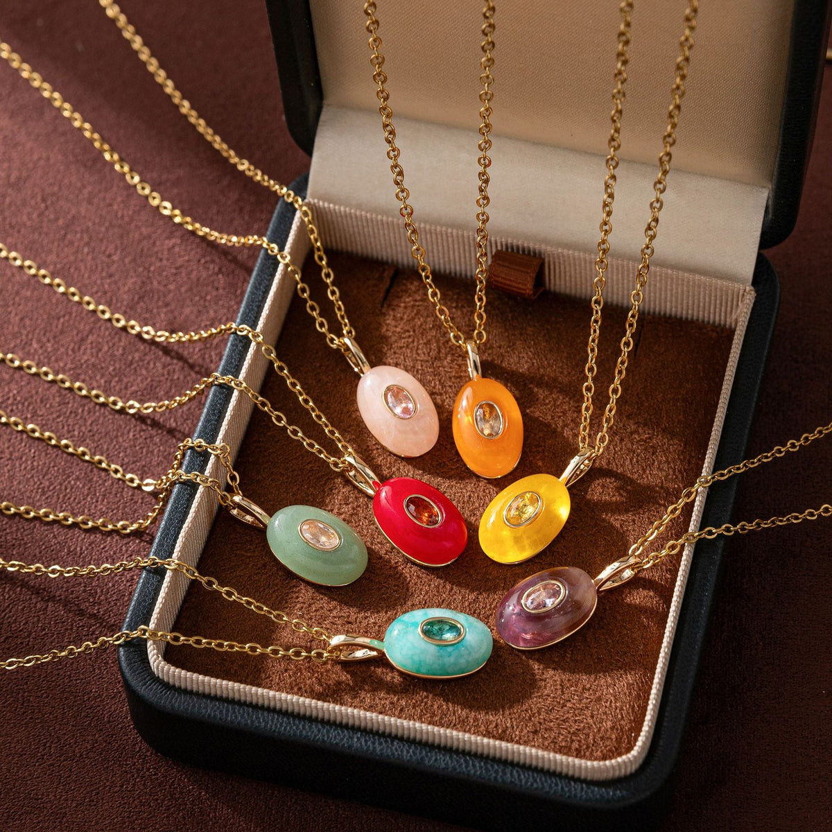 Waterdrop Pendant Chain Necklace — necklace, view 4