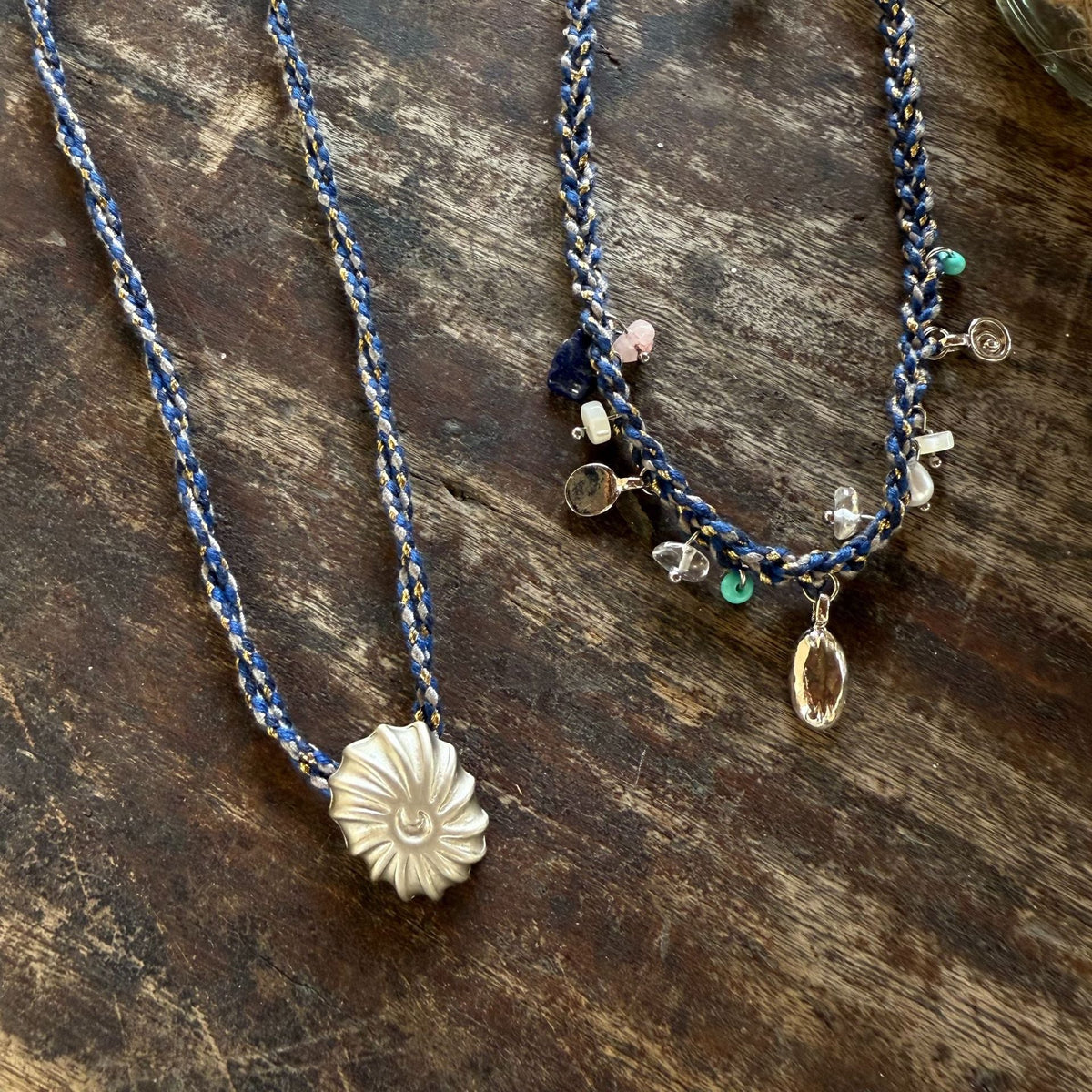 Shell Conch Braided Necklace — necklace, view 4