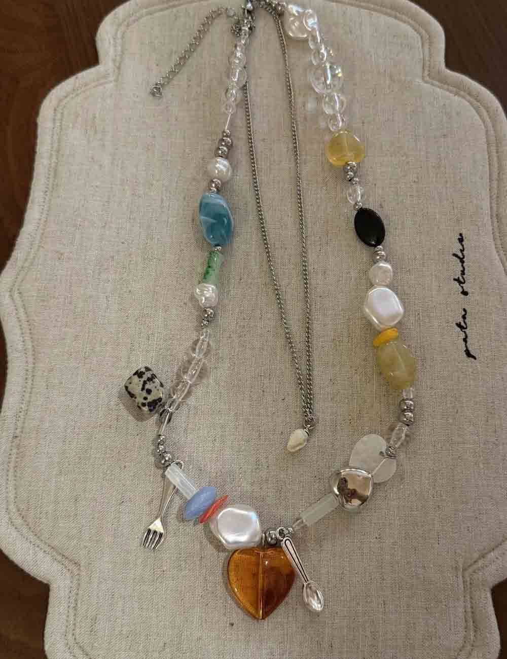 Spoon And Fork Charm Necklace — silver necklace