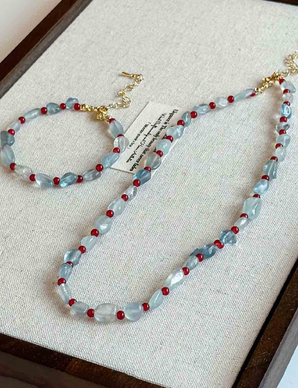Aquamarine Beaded Necklace — necklace