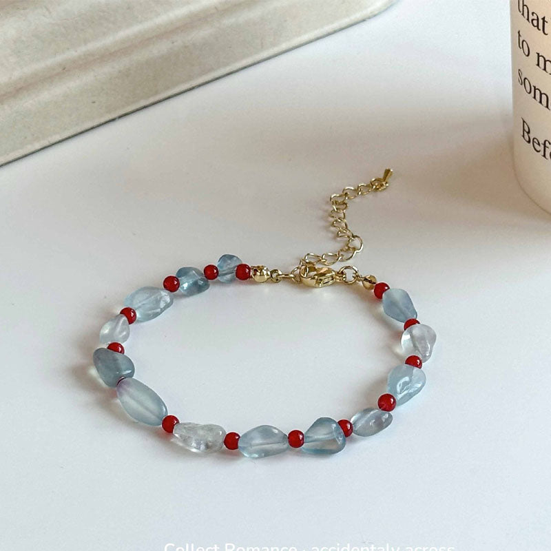 Aquamarine Beaded Necklace — necklace, view 4