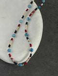 Colour Block Beaded Choker — blue necklace