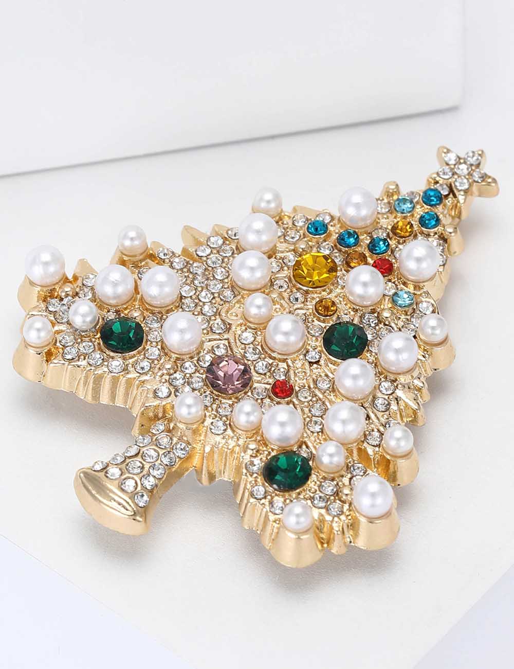 Gold Christmas Tree Brooch — gold brooch