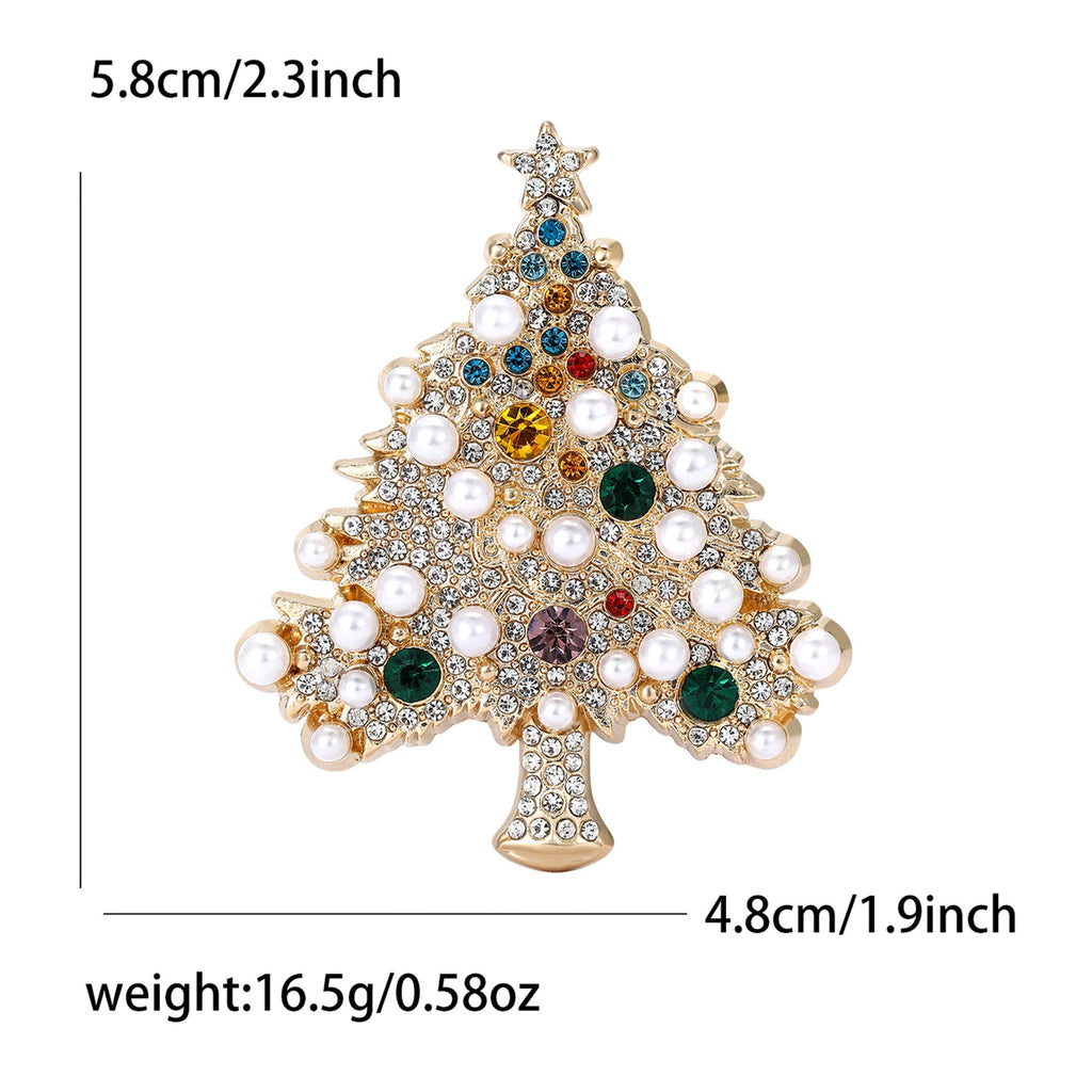 Gold Christmas Tree Brooch — gold brooch, view 4