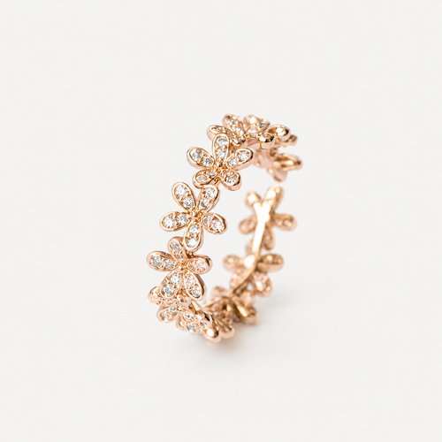 Luxury Gold Plated Daisy Zircon Open Ring 6W6JRG263 — main image
